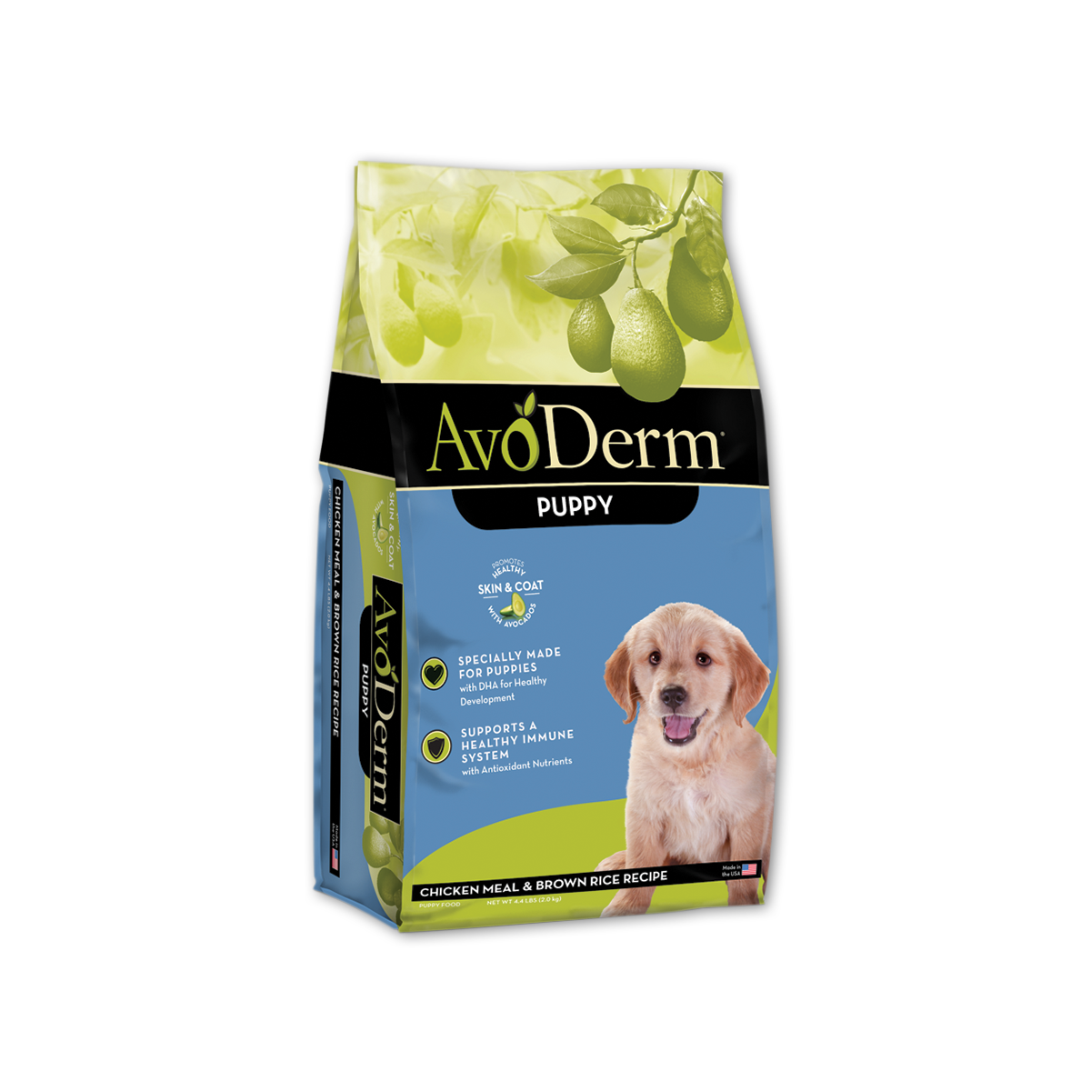 AvoDerm อโวเดิร์ม อาหารสำหรับลูกสุนัข อายุ 2 เดือนขึ้นไป สูตรไก่และข้าวกล้อง