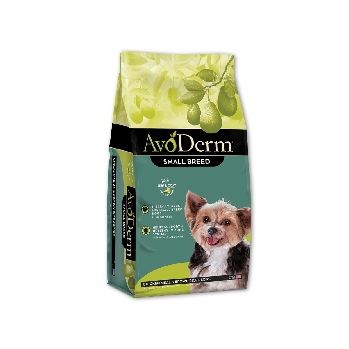 AvoDerm อโวเดิร์ม อาหารสำหรับสุนัขโตพันธุ์เล็ก สูตรไก่และข้าวกล้อง