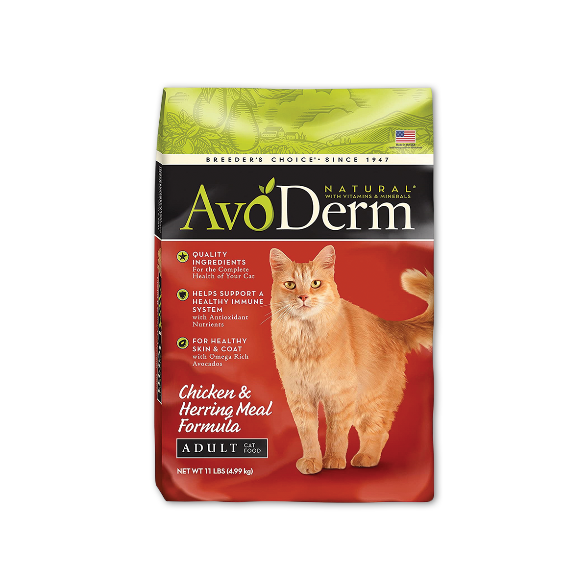 AvoDerm อโวเดิร์ม อาหารสำหรับแมวโต สูตรไก่และปลาแฮร์ริ่ง