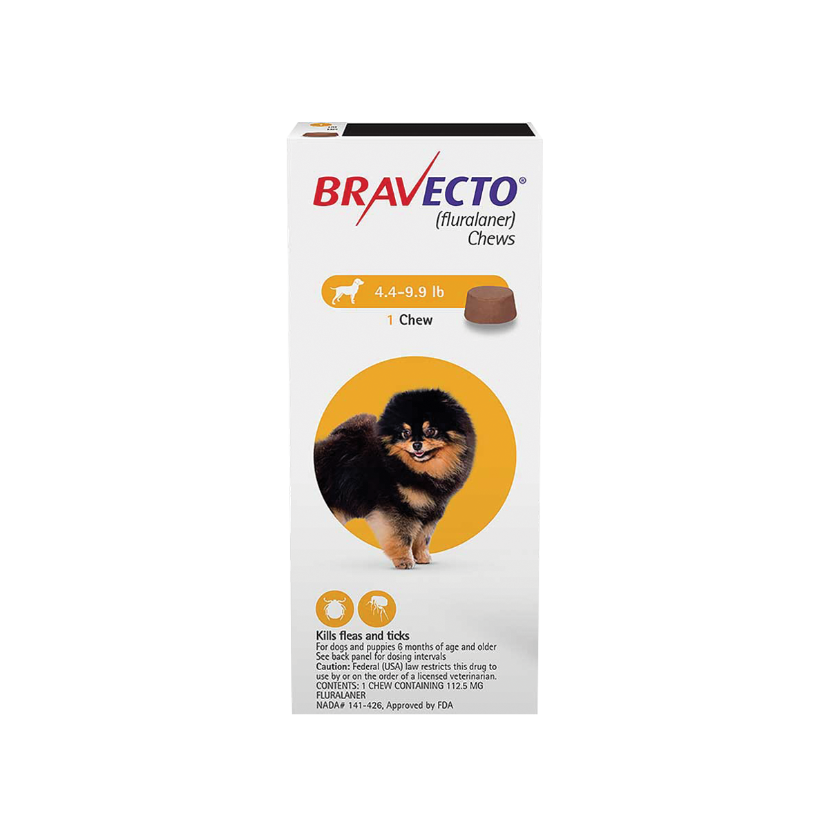 Bravecto for Dog Miniature Dogs บาเวคโต ยาเม็ดสําหรับเคี้ยวใช้กับสุนัข สำหรับสุนัขขนาด 2-4.5 กิโลกรัม