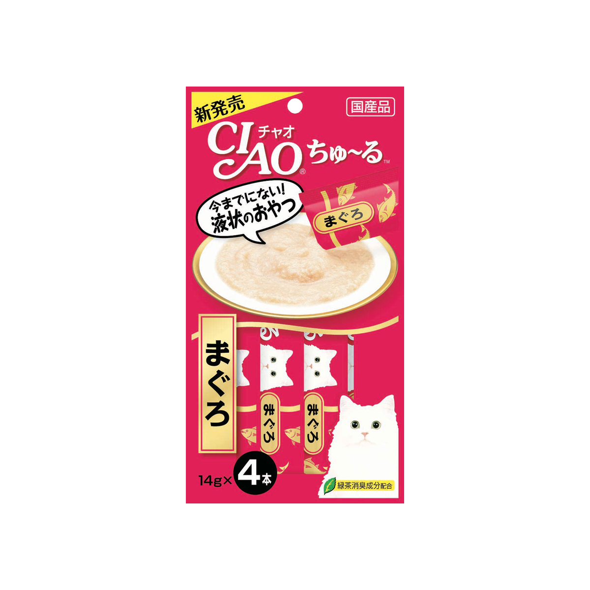 [MANOON] CIAO ChuRu Cat Treat Maguro Tuna Liquid Flavor เชาว์ ชูหรุ ขนมแมวครีมเลีย รสเนื้อปลาทูน่ามากุโระ ขนาด 56 กรัม