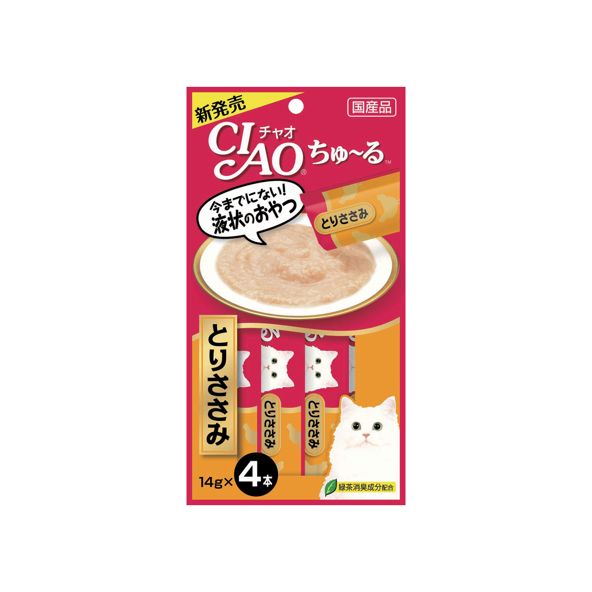 CIAO ChuRu Chicken Fillet Liquid Flavor เชาว์ ชูหรุ ขนมแมวครีมเลีย รสเนื้อสันในไก่ ขนาด 56 กรัม