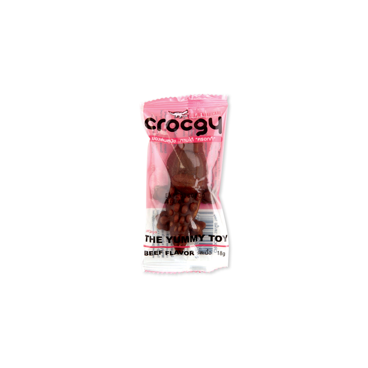 Crocgy Dental Dog Chew Beef Flavor ครอกกี้ ขนมขัดฟันสุนัขรูปจระเข้ รสเนื้อ ขนาด 18 กรัม