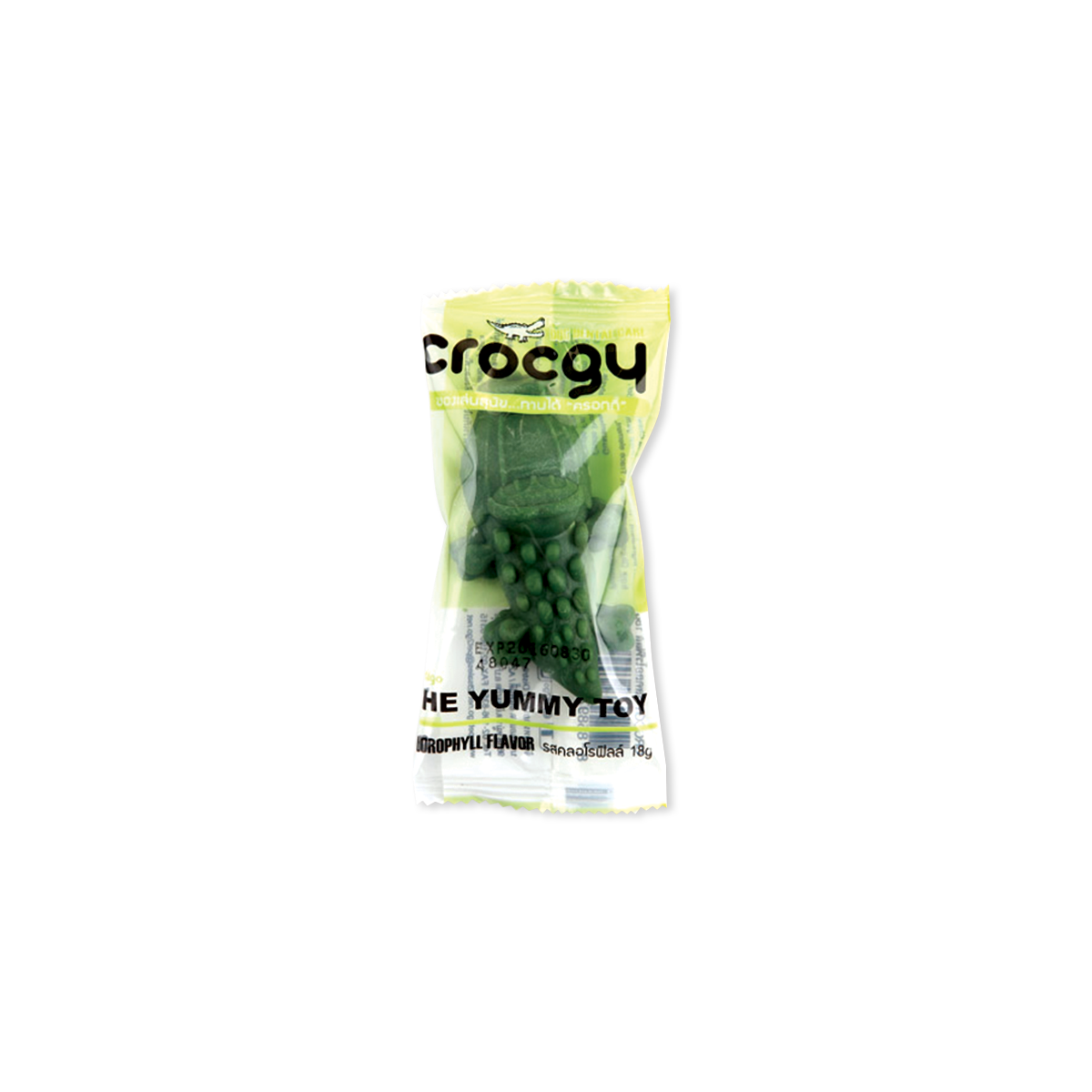 Crocgy Dental Dog Chew Chlorophyll Flavor ครอกกี้ ขนมขัดฟันสุนัขรูปจระเข้ รสคลอโรฟิลล์ ขนาด 18 กรัม
