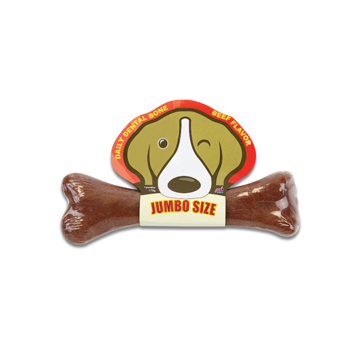 Daily Dental Bone Jumbo Size Beef Flavor เดลี่ เดนทัลโบน ขนมขัดฟันสุนัข จัมโบ้ รสเนื้อ ขนาด 175 กรัม