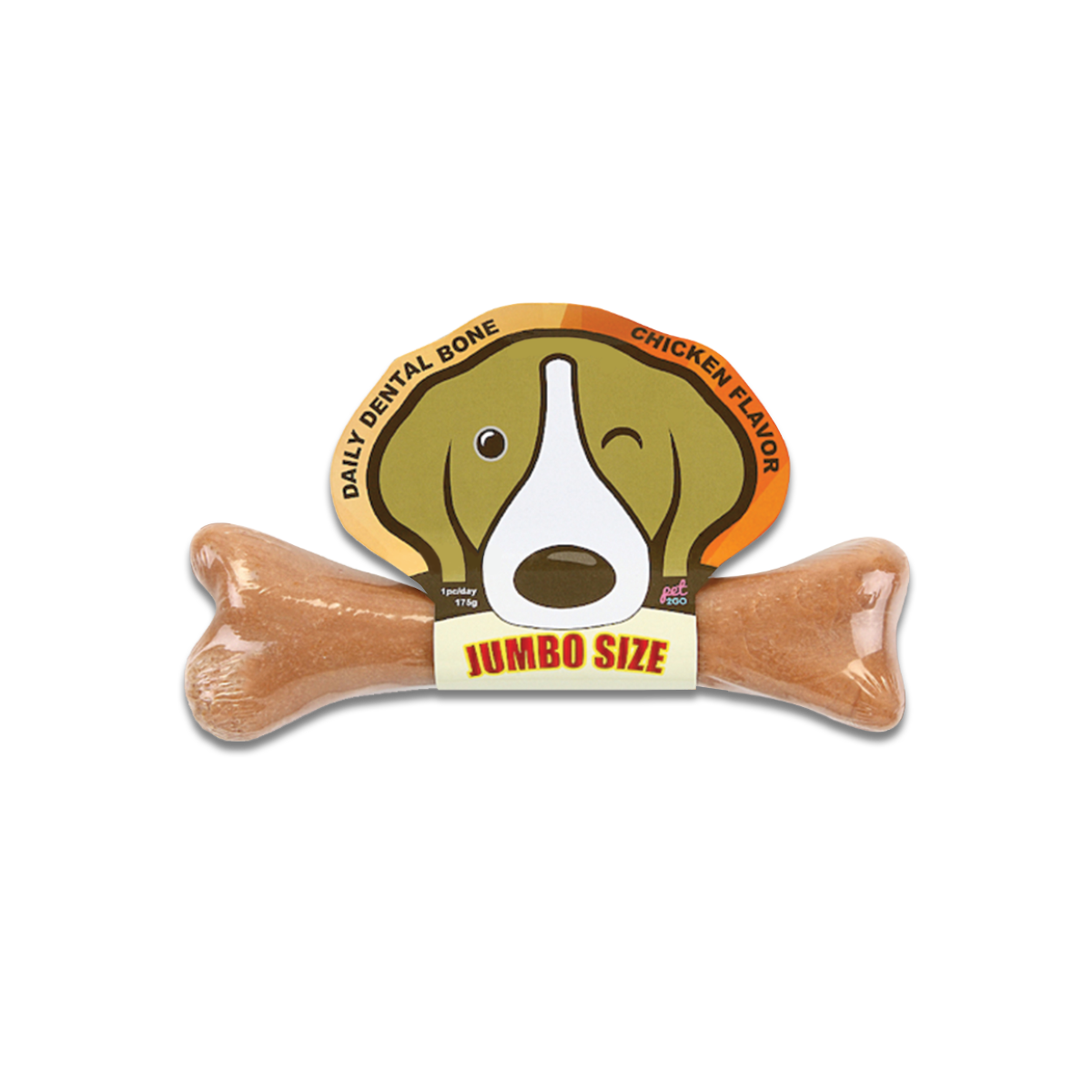Daily Dental Bone Jumbo Size Chicken Flavor เดลี่ เดนทัลโบน ขนมขัดฟันสุนัข จัมโบ้ รสไก่ ขนาด 175 กรัม