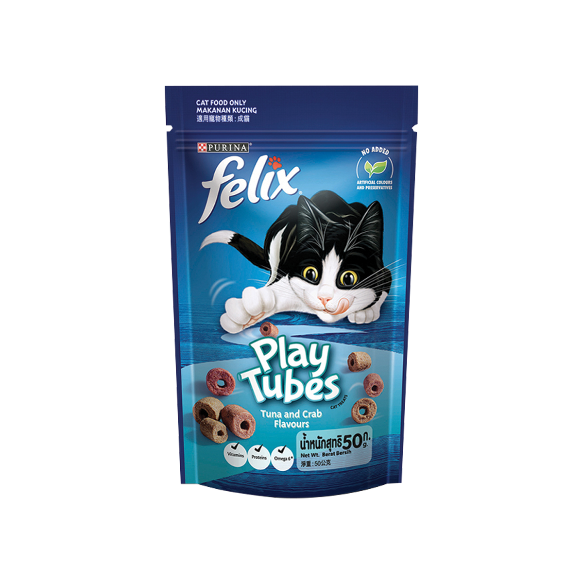 [MANOON] FELIX Play Tubes Tuna and Crab Flavor เฟลิกซ์ เพลย์ทูป รสปลาทูน่า ปู ขนาด 50 กรัม