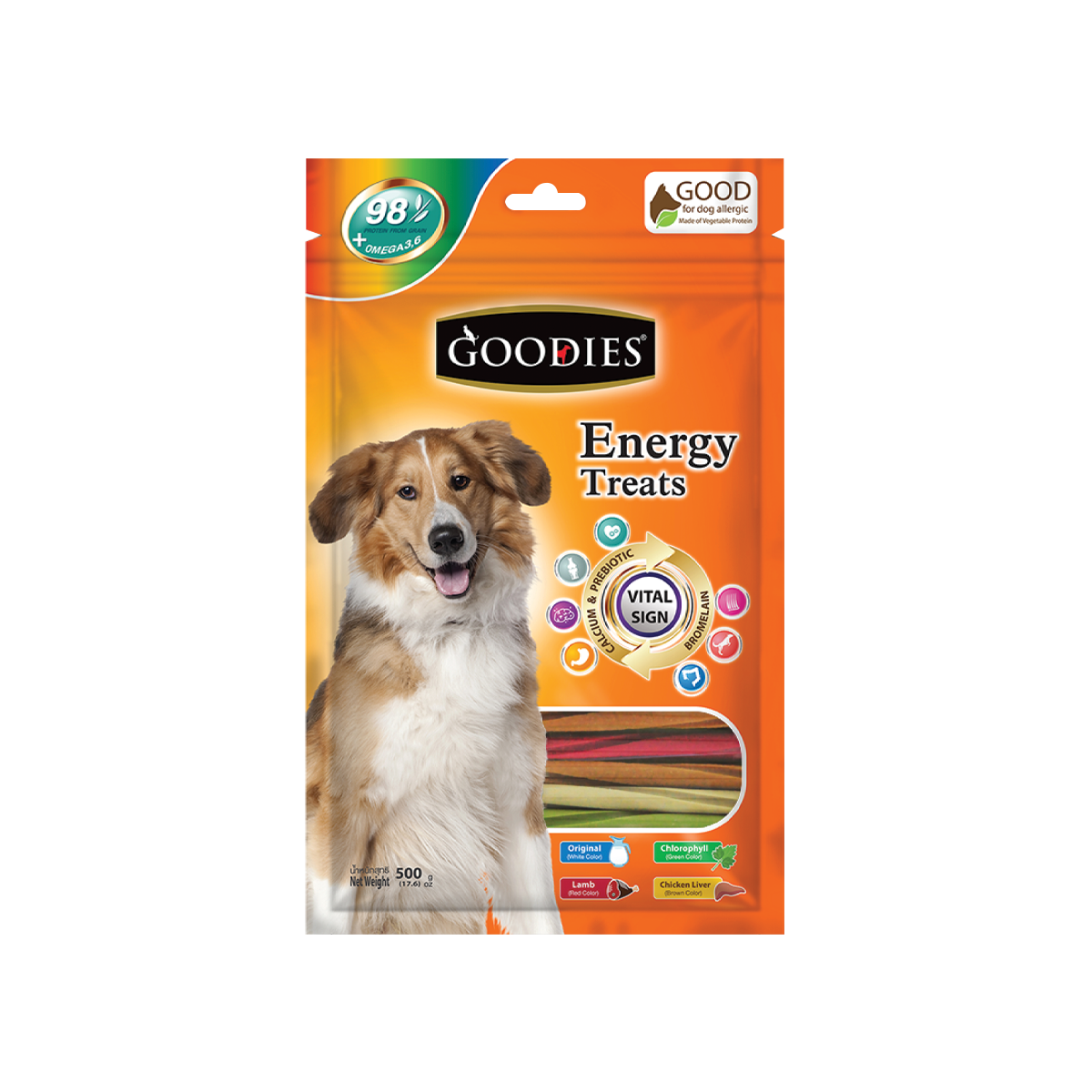 [MANOON] GOODIES  Energy Treats Dog Snack Single Twisted กู้ดดี้ อิเนอร์จี้ทรีต ขนมสำหรับสุนัข แท่งเกลียว ขนาด 500 กรัม