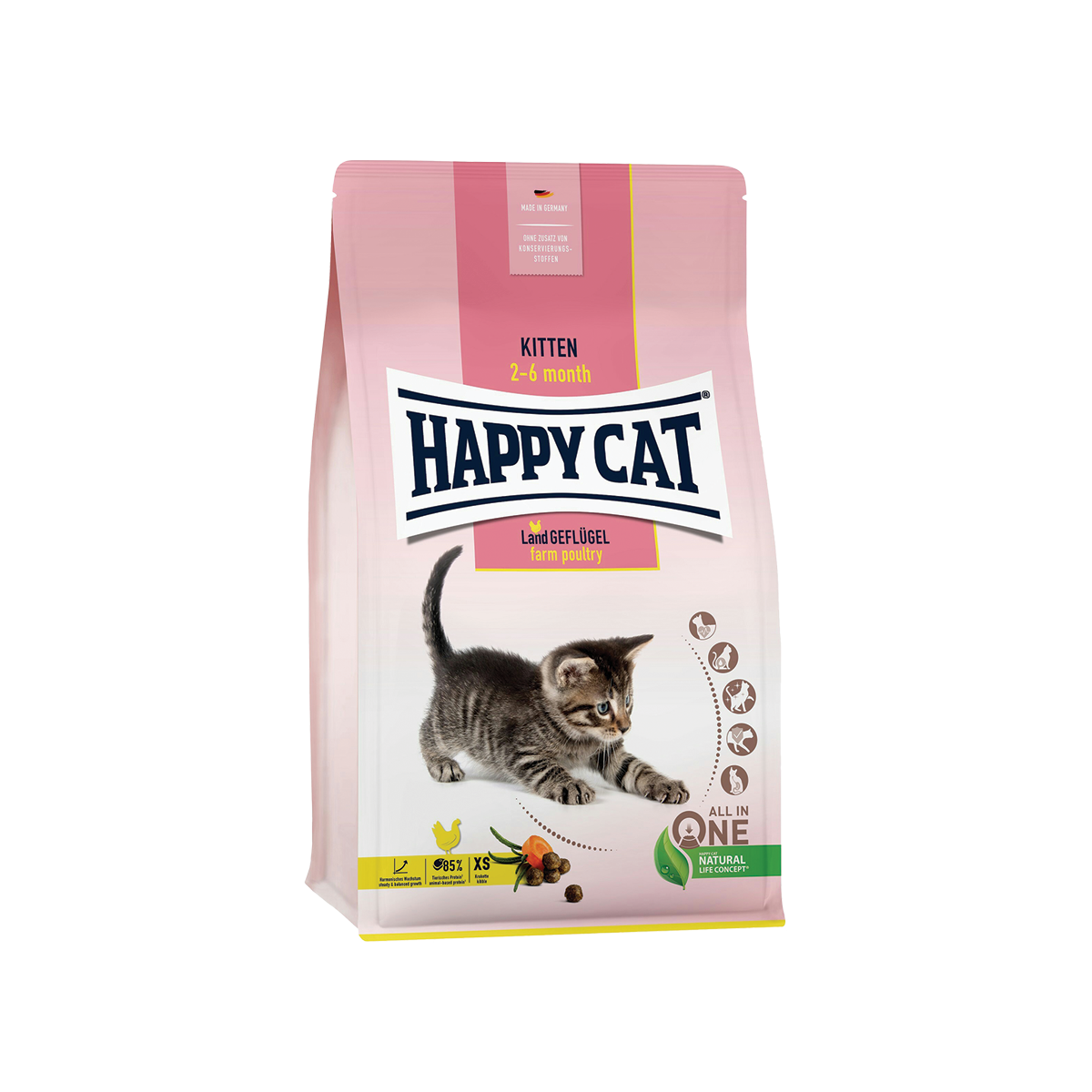 [MANOON] HAPPY CAT  Kitten Land Geflugel แฮปปี้แคท อาหารเม็ดสำหรับแมว สุพรีม คิทเท่น จีฟลูเกล