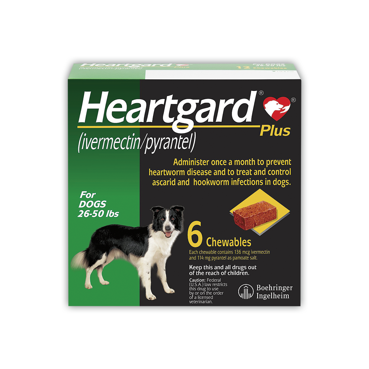 Heartgard Plus ฮาร์ทการ์ด-พลัส ผลิตภัณฑ์ป้องกันพยาธิหนอนหัวใจสำหรับสุนัขน้ำหนัก 11-22 กิโลกรัม