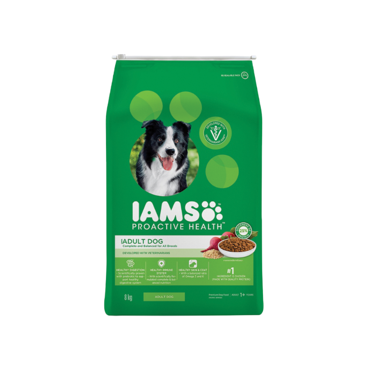 IAMS Proactive Health Adult Dog ไอแอมส์ โปรแอคทีฟ เฮลท์ สุนัขโต ขนาด 8 กิโลกรัม