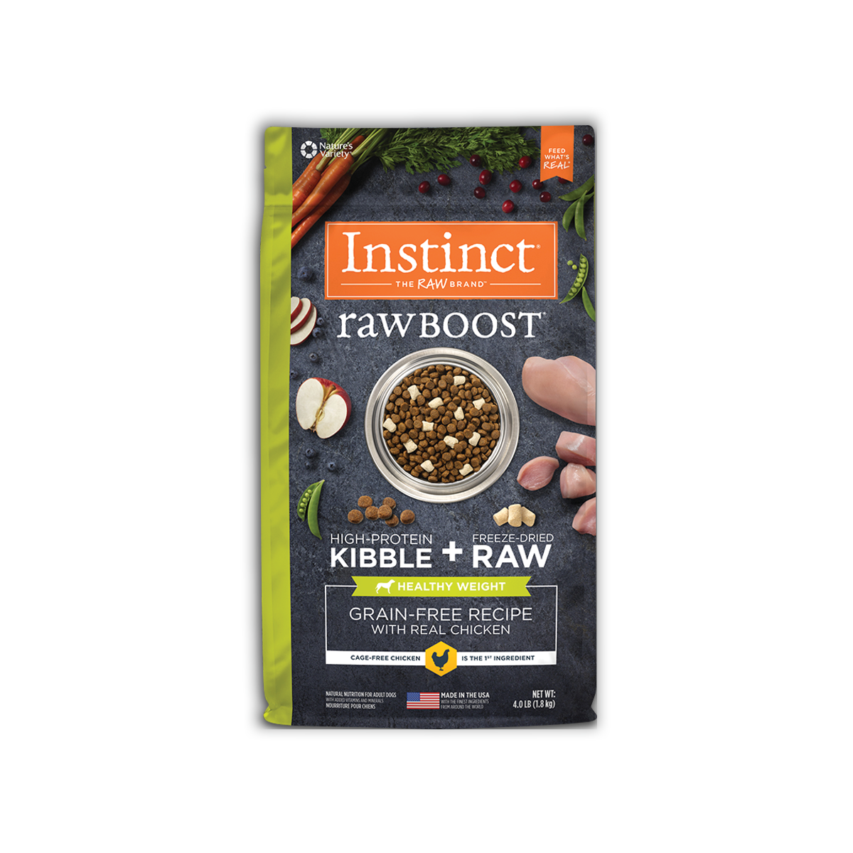 [MANOON] INSTINCT Raw Boost Dog Healthy Weight Chicken อินสติงต์ รอว์บูส เฮลตี้ เวท อาหารสุนัขสำหรับสุนัขควบคุมน้ำหนัก สูตรเนื้อไก่