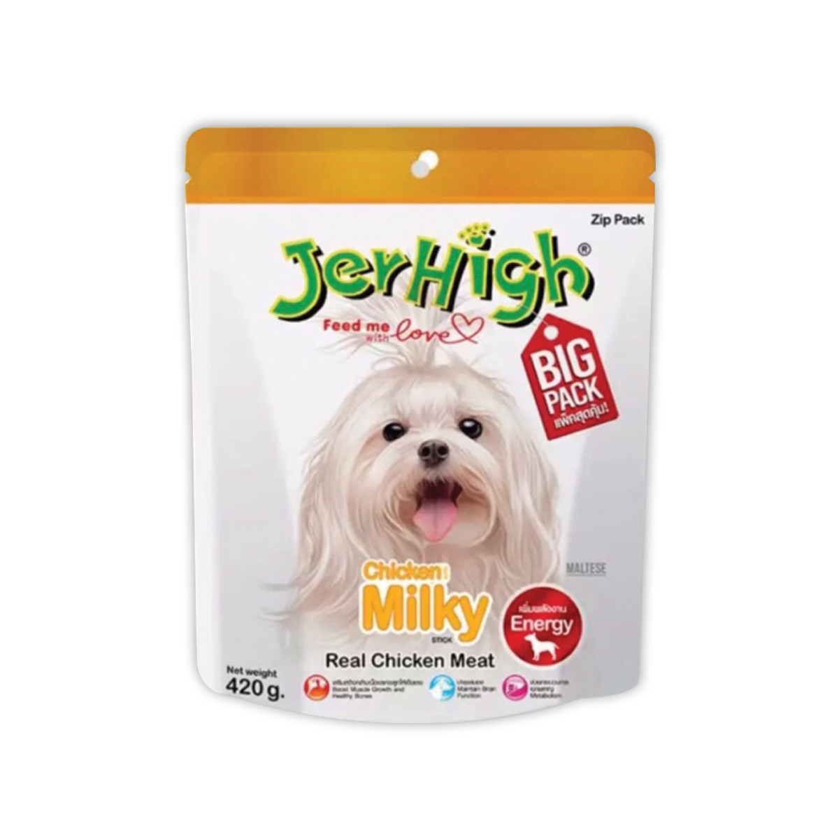 [MANOON] JERHIGH  Snack Milky เจอร์ไฮ ขนมสุนัข รสนม ขนาด 420 กรัม