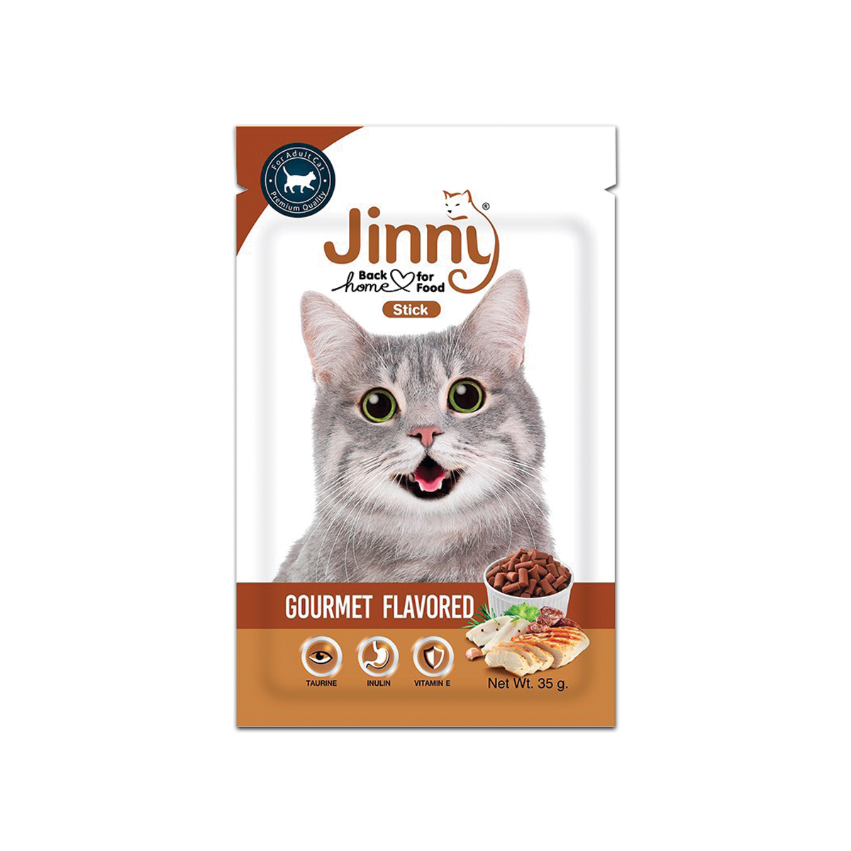 Jinny Cat Snack จินนี่ แคท สแน็ค รสกัวร์เม่ ขนาด 35 กรัม