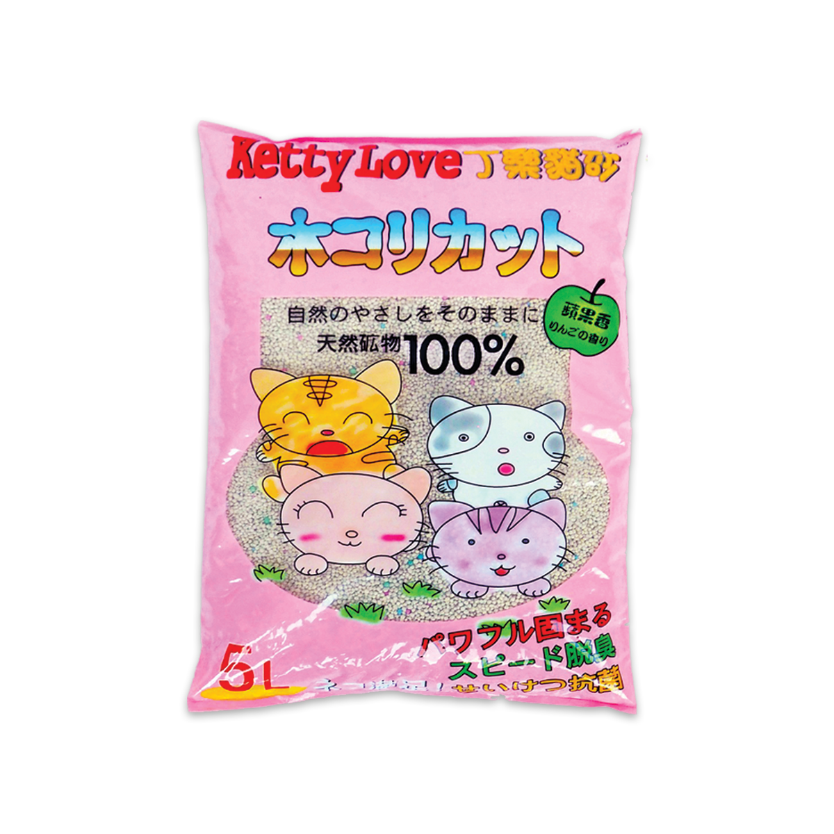 [MANOON] KETTY LOVE  Apple Scent คิตตี้ เลิฟ ทรายแมว กลิ่นแอปเปิ้ล ขนาด 5 ลิตร