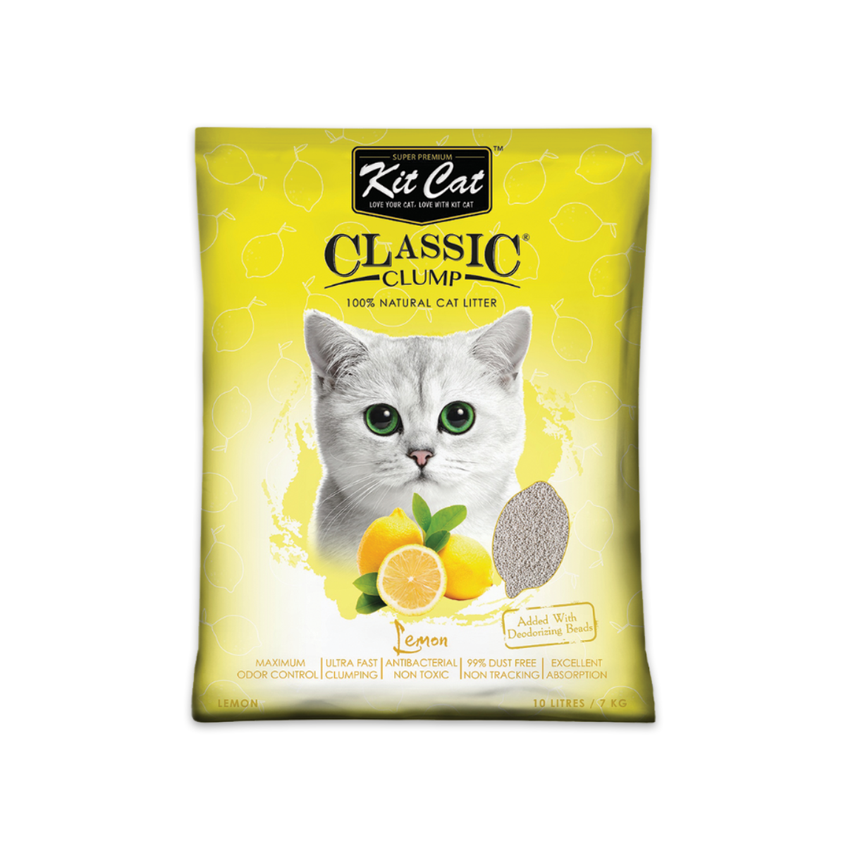 Kit Cat คิต แคท ทรายแมวเบนโทไนต์ สูตร Lemon ขนาด 10 ลิตร