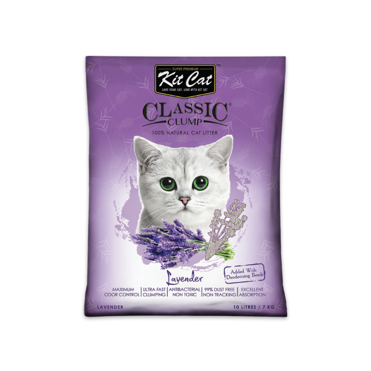 Kit Cat คิต แคท ทรายแมวเบนโทไนต์ สูตร Lavender ขนาด 10 ลิตร