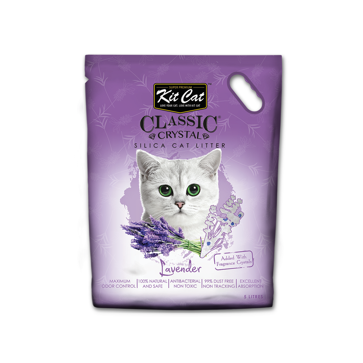 [MANOON] KIT CAT Crystal Cat Litter Lavender Scent คิทแคท ทรายแมวคริสตัล กลิ่นลาเวนเดอร์ ขนาด 5 ลิตร