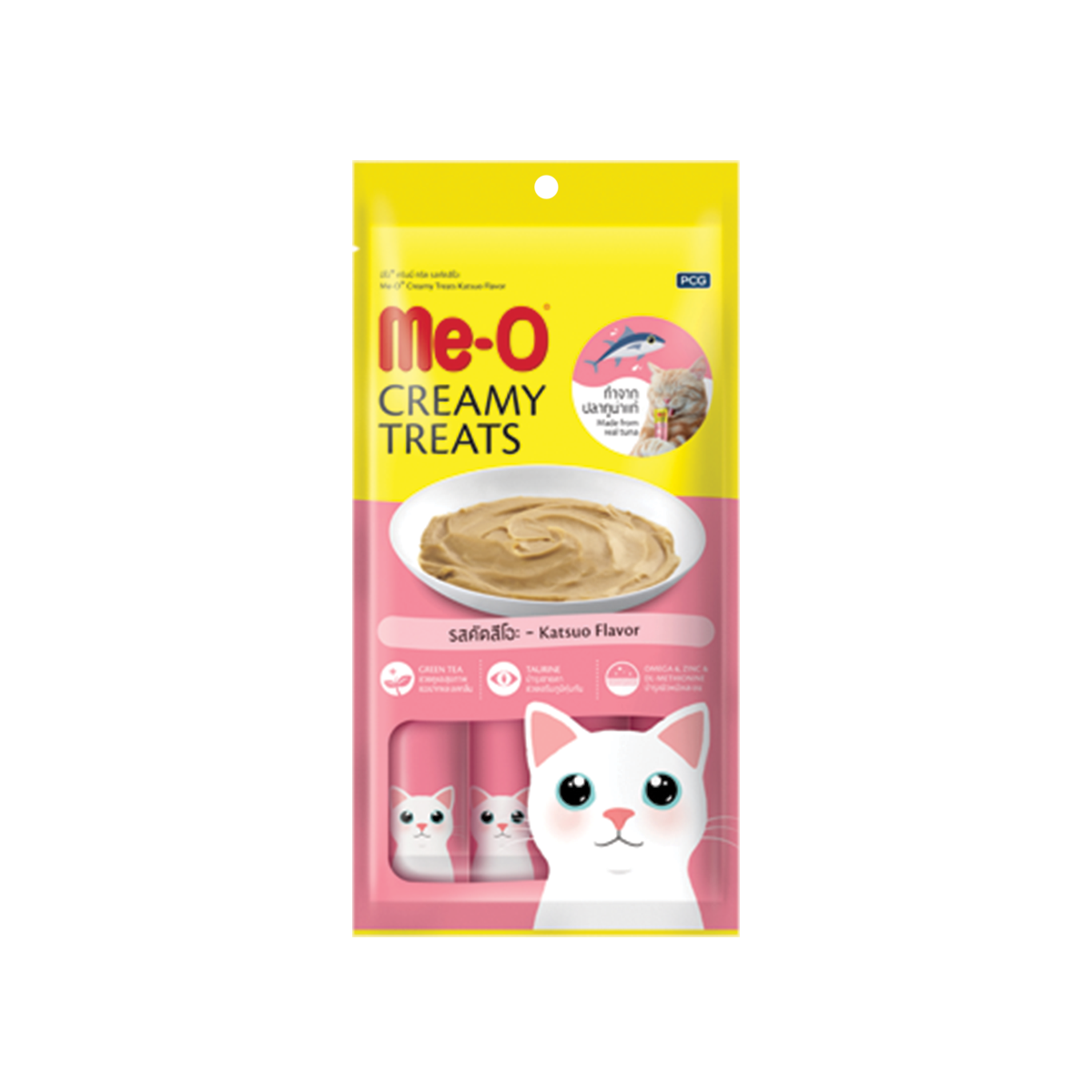 Me-O Creamy Treats Tuna with Katsuo Flavor มีโอ ครีมมี่ ทรีต รสคัตสึโอะ ขนาด 60 กรัม