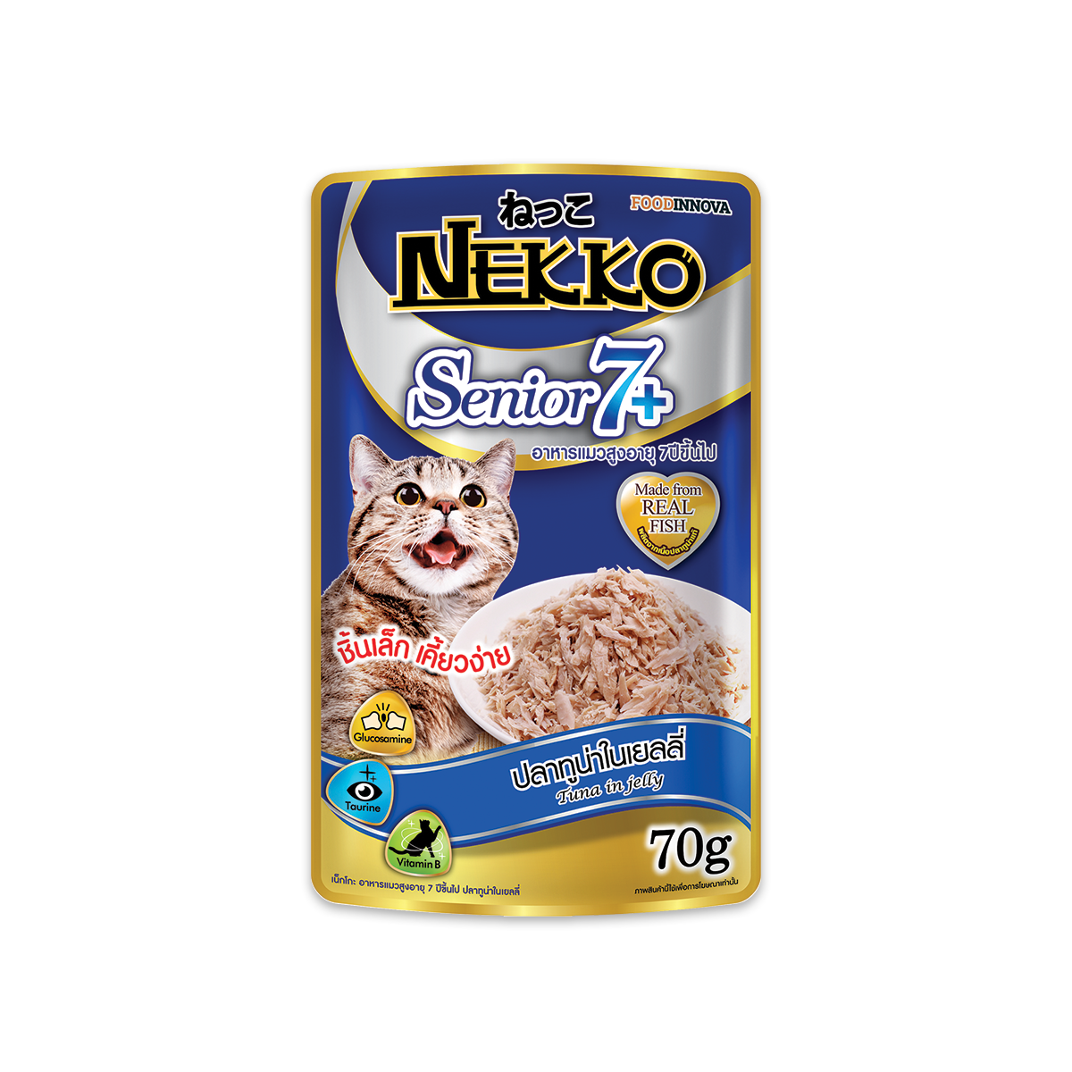 [MANOON] NEKKO Pouch Senior7+ Tuna in Jelly 70g (12 pcs)