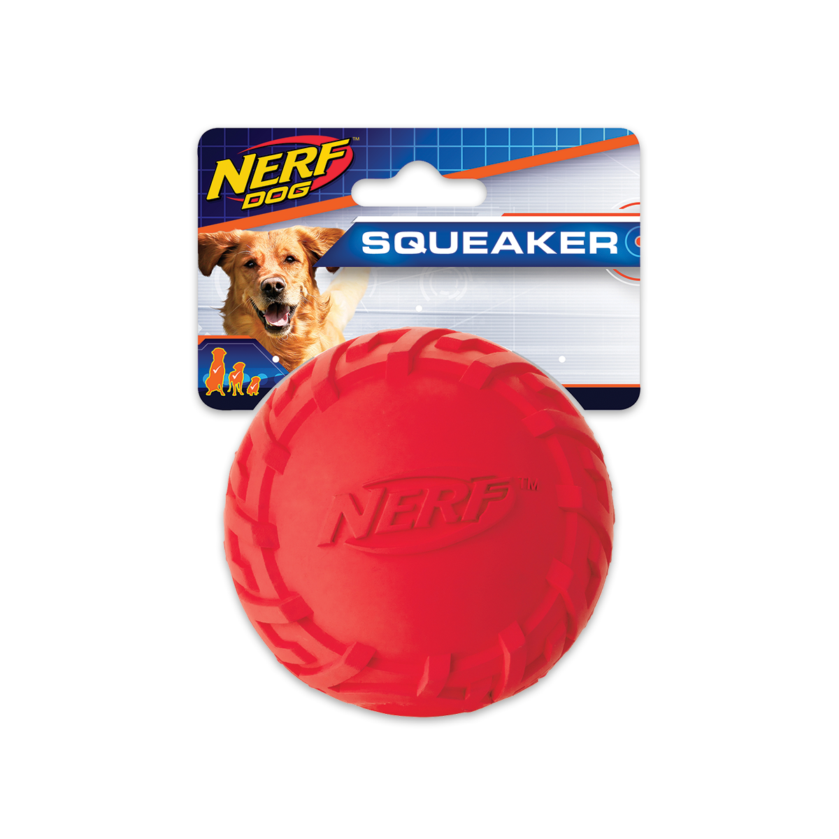 Nerf Dog Tire Squeak Ball, Medium เนิร์ฟด็อก ลูกบอลยางของเล่นสุนัข ขนาด 3 นิ้ว