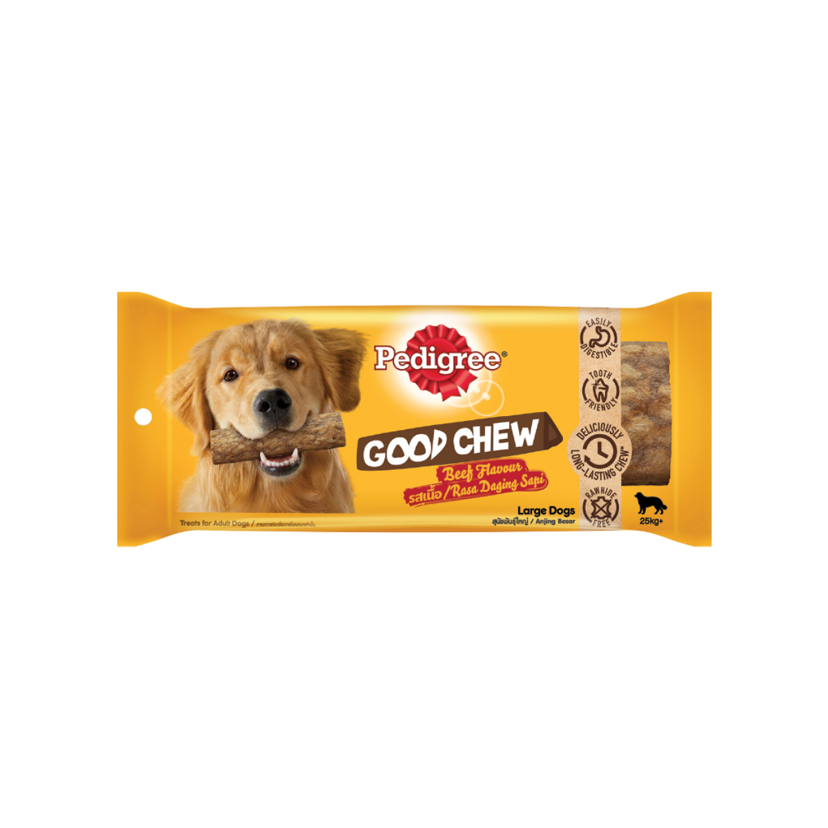 [MANOON] PEDIGREE good chew Beef Large Breed เพดดิกรี กู๊ด ชู รสเนื้อ ขนมสุนัข สุนัขพันธุ์ใหญ่ ขนาด 138 กรัม