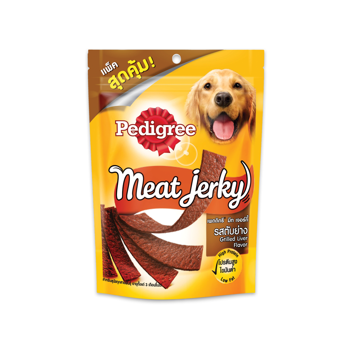 [MANOON] PEDIGREE Meat Jerky Value Pack Strap Grilled Liver เพดดิกรี มีทเจอร์กี้ รสตับย่าง ขนาด 300 กรัม