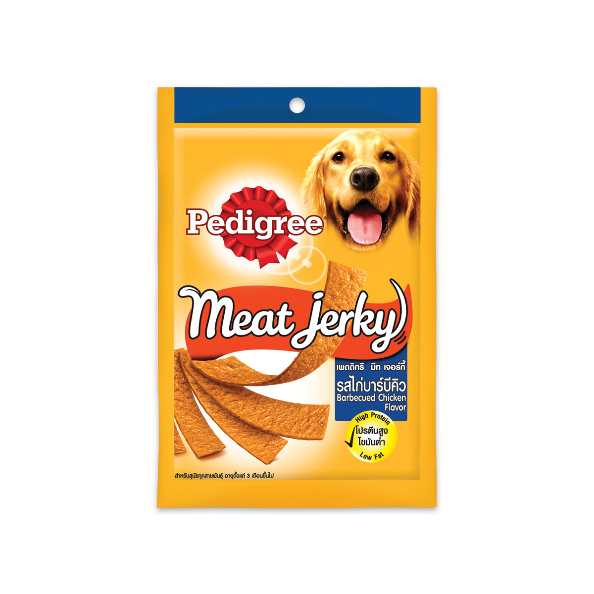 [MANOON] PEDIGREE Meat Jerky Strap Barbecued Chicken เพดดิกรี มีทเจอร์กี้ รสไก่บาร์บีคิว ขนาด 60 กรัม (12 ซอง)