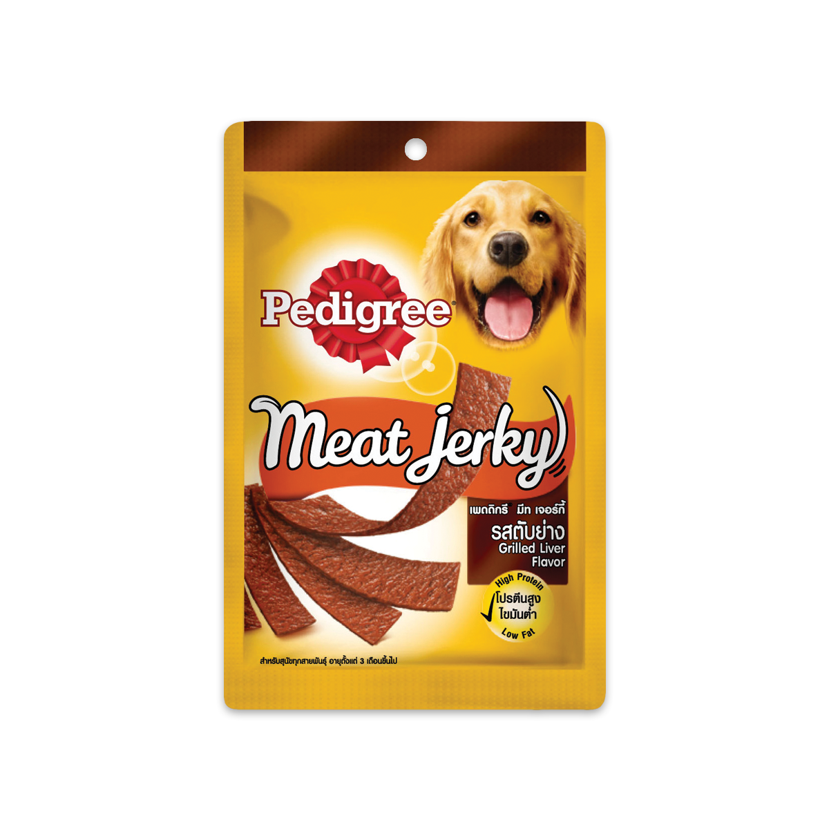 [MANOON] PEDIGREE Meat Jerky Strap Grilled Liver เพดดิกรี มีทเจอร์กี้ รสตับย่าง ขนาด 80 กรัม (12 ซอง)