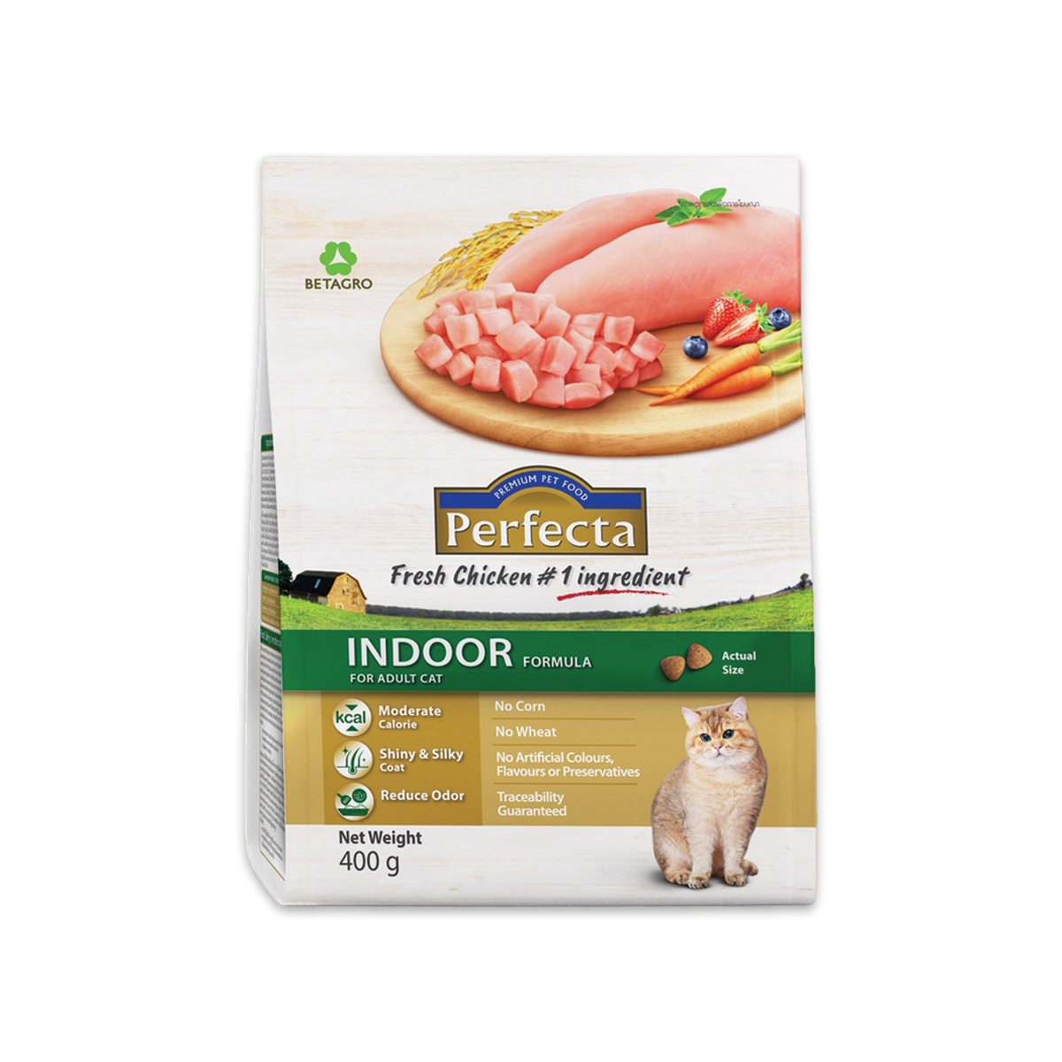 [MANOON] PERFECTA  Indoor for Adult Cat Formula เพอร์เฟคต้า อาหารสำหรับแมวโตเลี้ยงในบ้าน