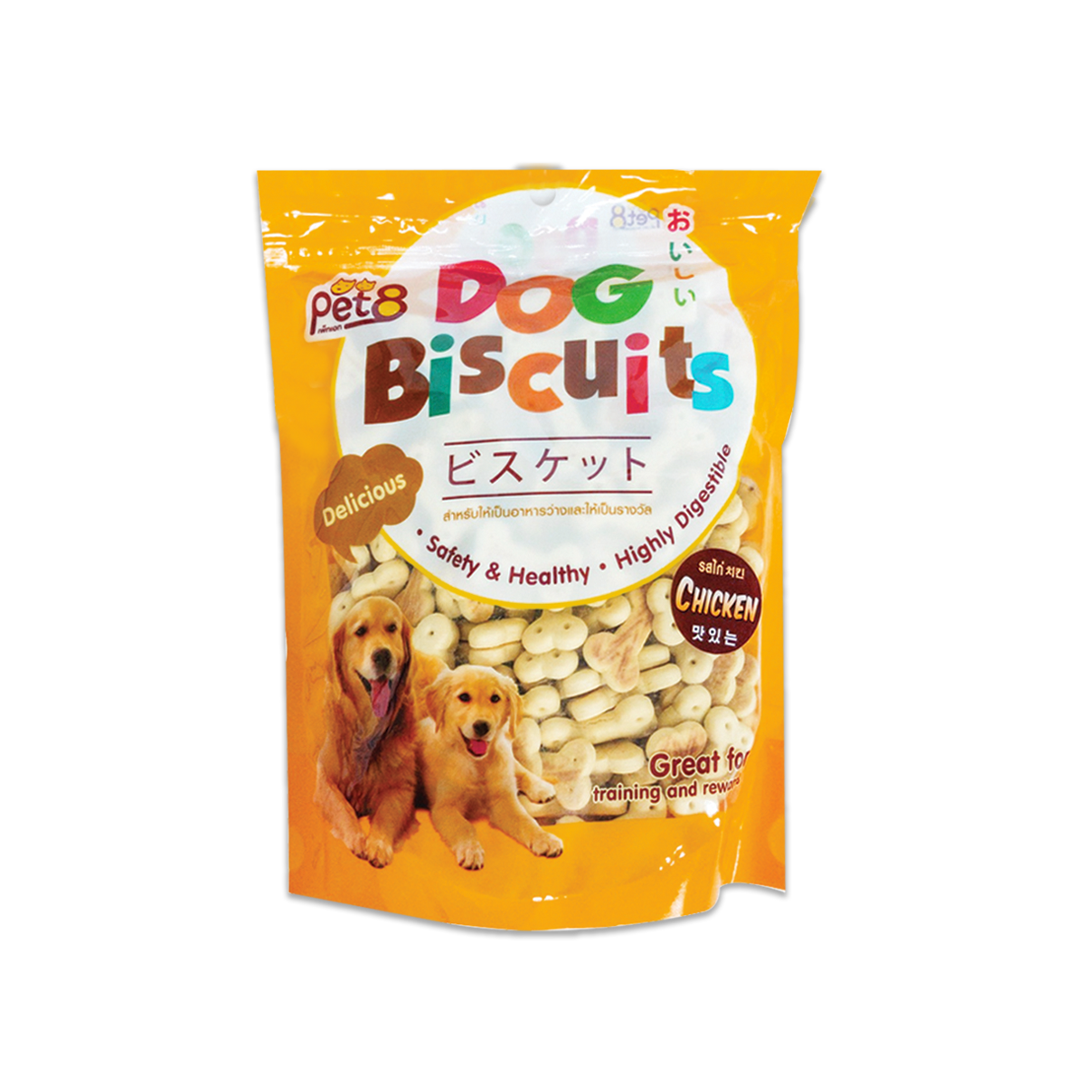 [MANOON] PET8  JC12 Dog Biscuits Treats for Dog เพ็ทเอ็ท ขนมสุนัขบิสกิต รสไก่ ขนาด 400 กรัม