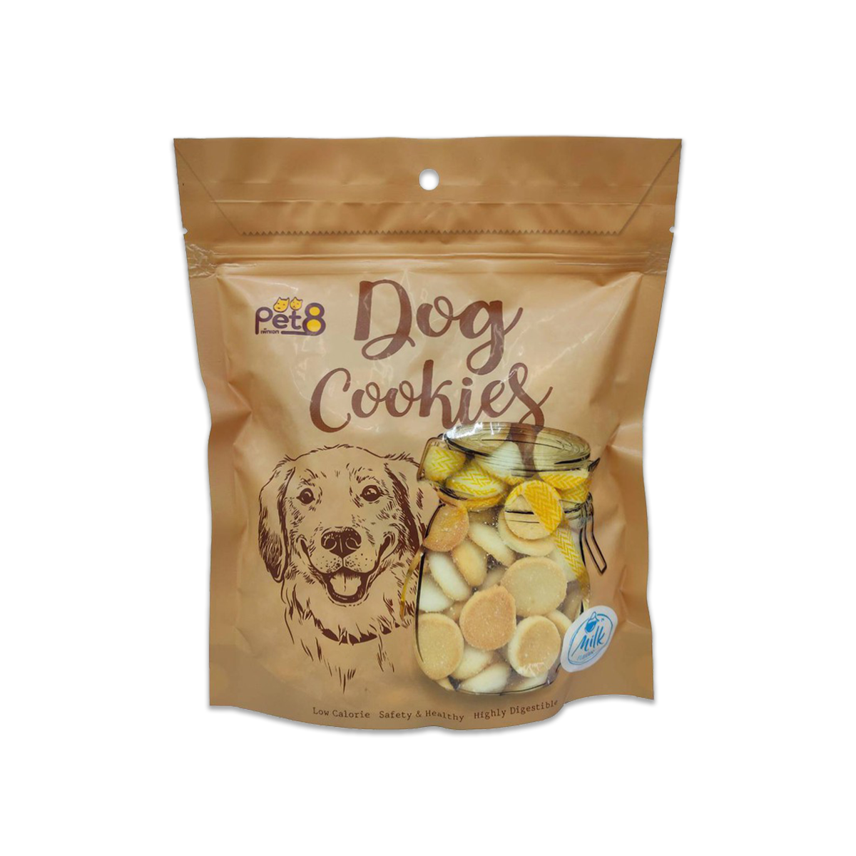 [MANOON] PET8  JC51 Dog Cookies & Biscuit Milk Flavor เพ็ทเอ็ท ขนมสุนัข บิสกิต คุ้กกี้ รสนม ขนาด 350 กรัม