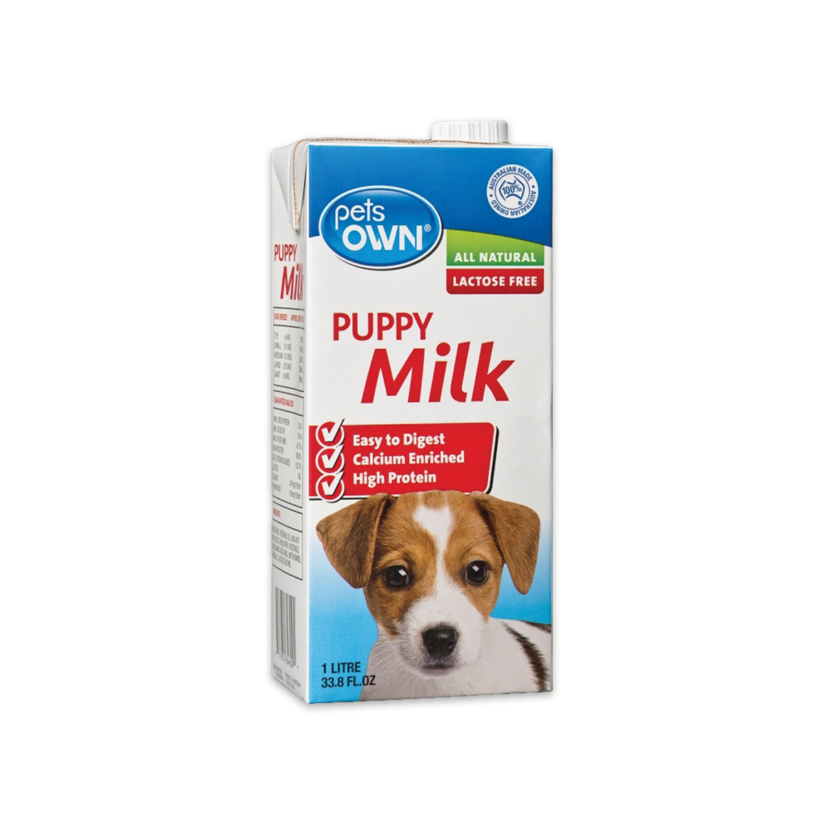 Pet Own Puppy Milk เพ็ทส์โอน ป๊อปปี้มิลค์ นมวัวพร้อมดื่มสำหรับลูกสุนัข ขนาด 1000 มล.