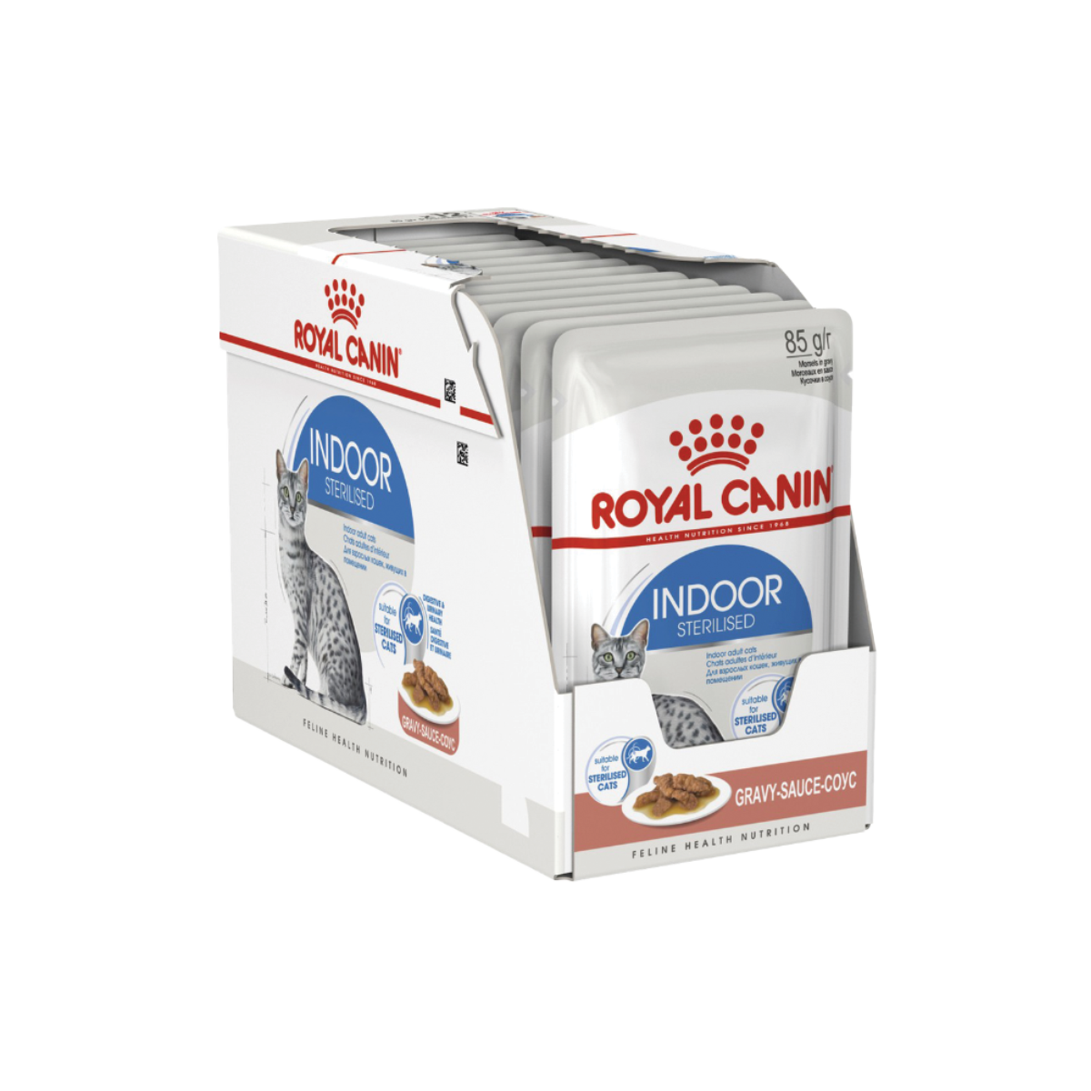 [MANOON] ROYAL CANIN   Pouch Indoor Gravy โรยัล คานิน อาหารเปียกสำหรับแมวโตเลี้ยงในบ้าน ขนาด 85 กรัม