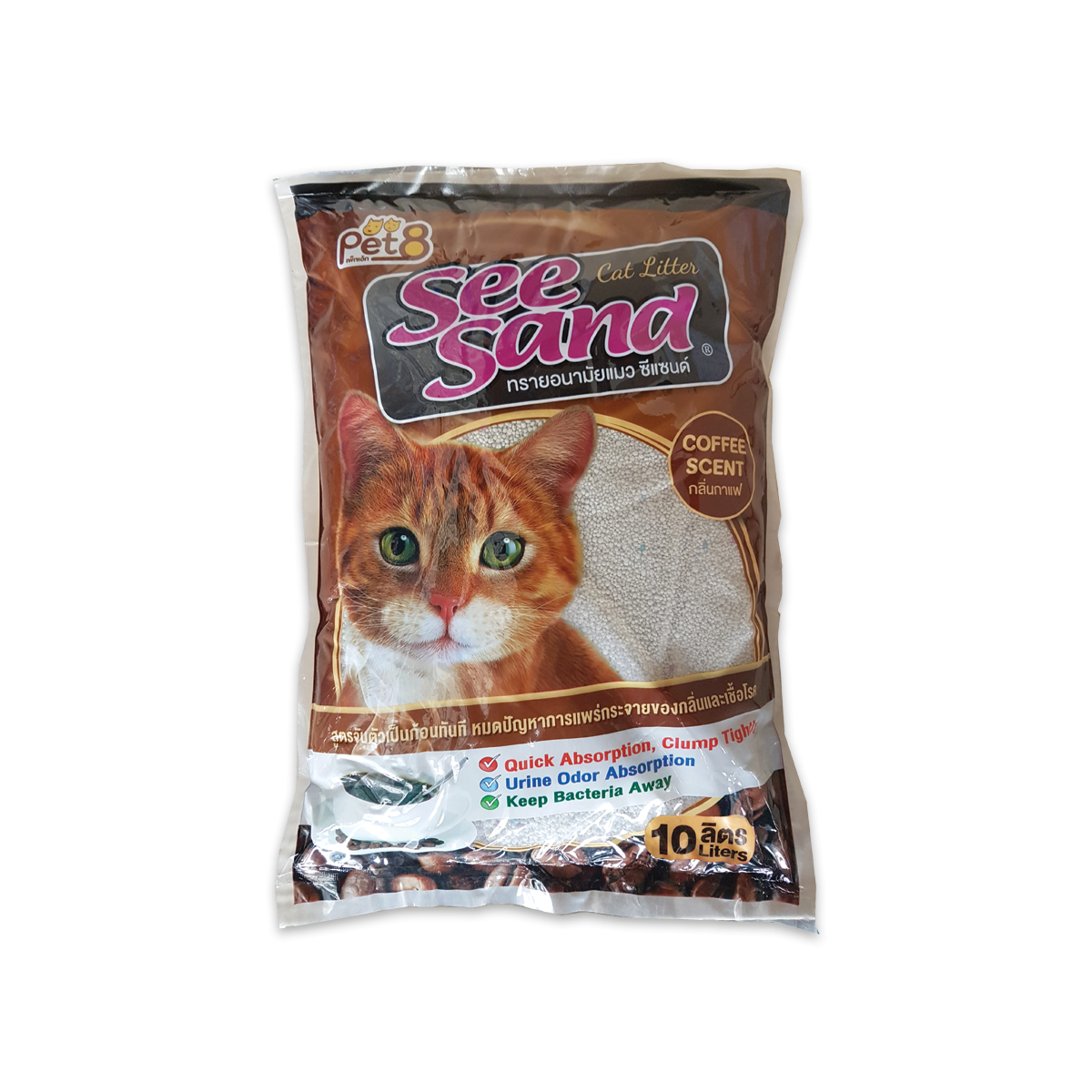 [MANOON] SEESAND Cat Litter Coffee Scent ทรายซีแซนด์กลิ่นกาแฟ ขนาด 10 ลิตร