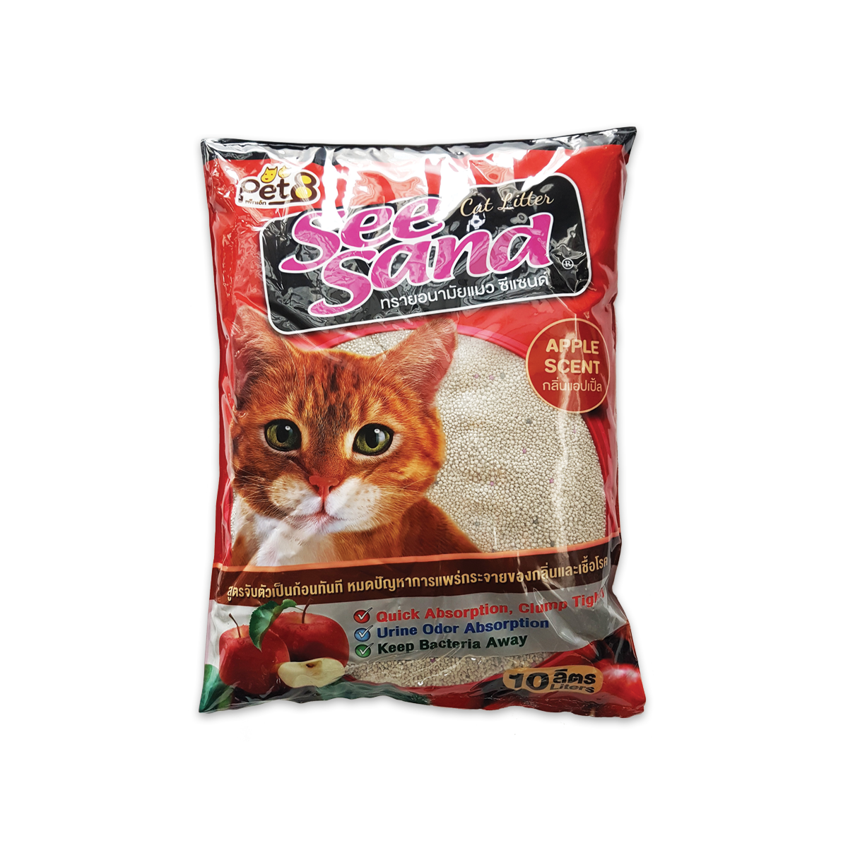 [MANOON] SEESAND Cat Litter Apple Scent ทรายซีแซนด์กลิ่นแอปเปิ้ล ขนาด 10 ลิตร