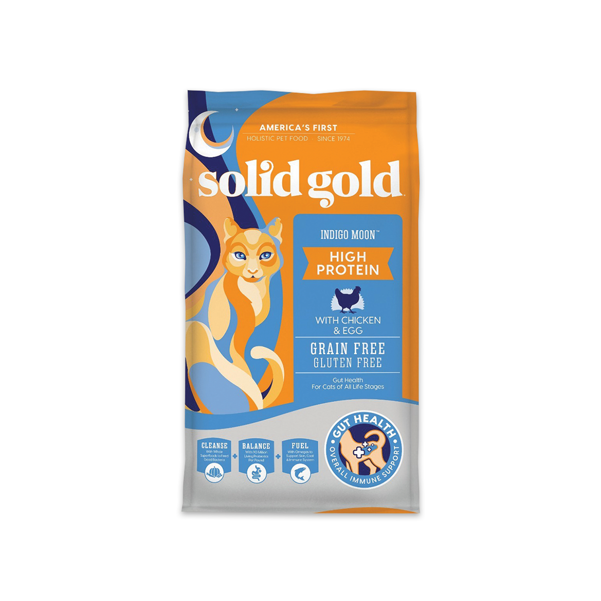 [MANOON] SOLID GOLD  โซลิด โกลด์ อาหารแมวสูตร Indigo Moon สำหรับแมวทุกวัย