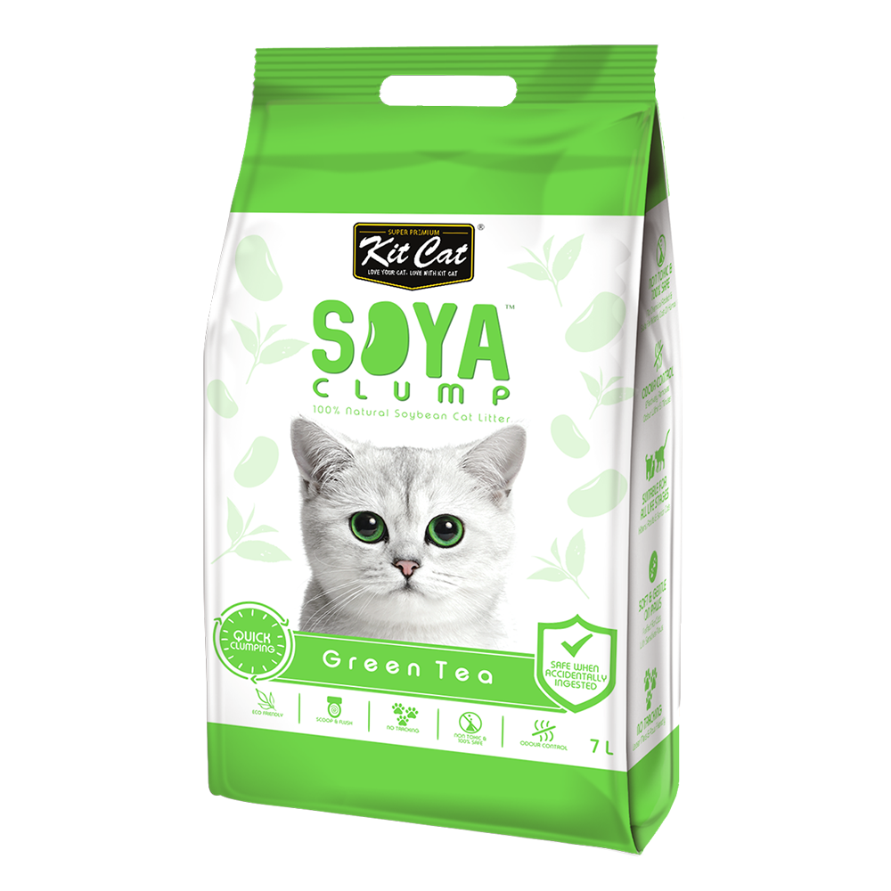 Kit Cat Soya คิตแคท โซย่า ทรายแมวเต้าหู้กลิ่นชาเขียว ขนาด 7 ลิตร