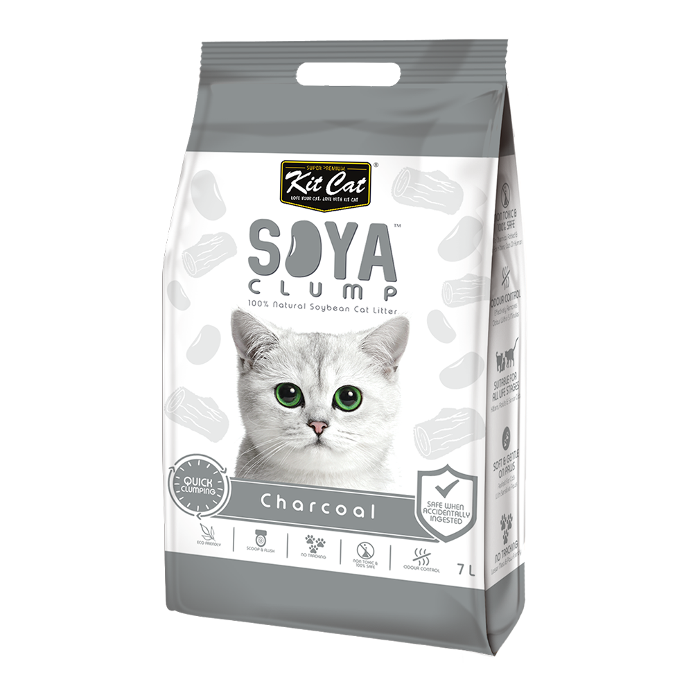 Kit Cat Soya คิตแคท โซย่า ทรายแมวเต้าหู้กลิ่นชาโคล ขนาด 7 ลิตร