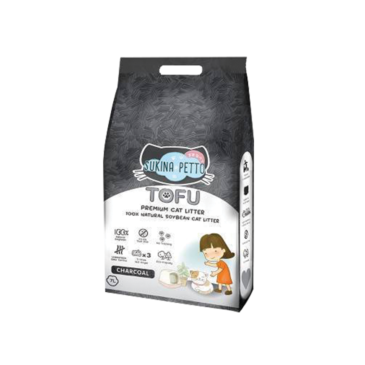 [MANOON] SUKINA PETTO  Tofu Litter Charcoal Scent 7kg