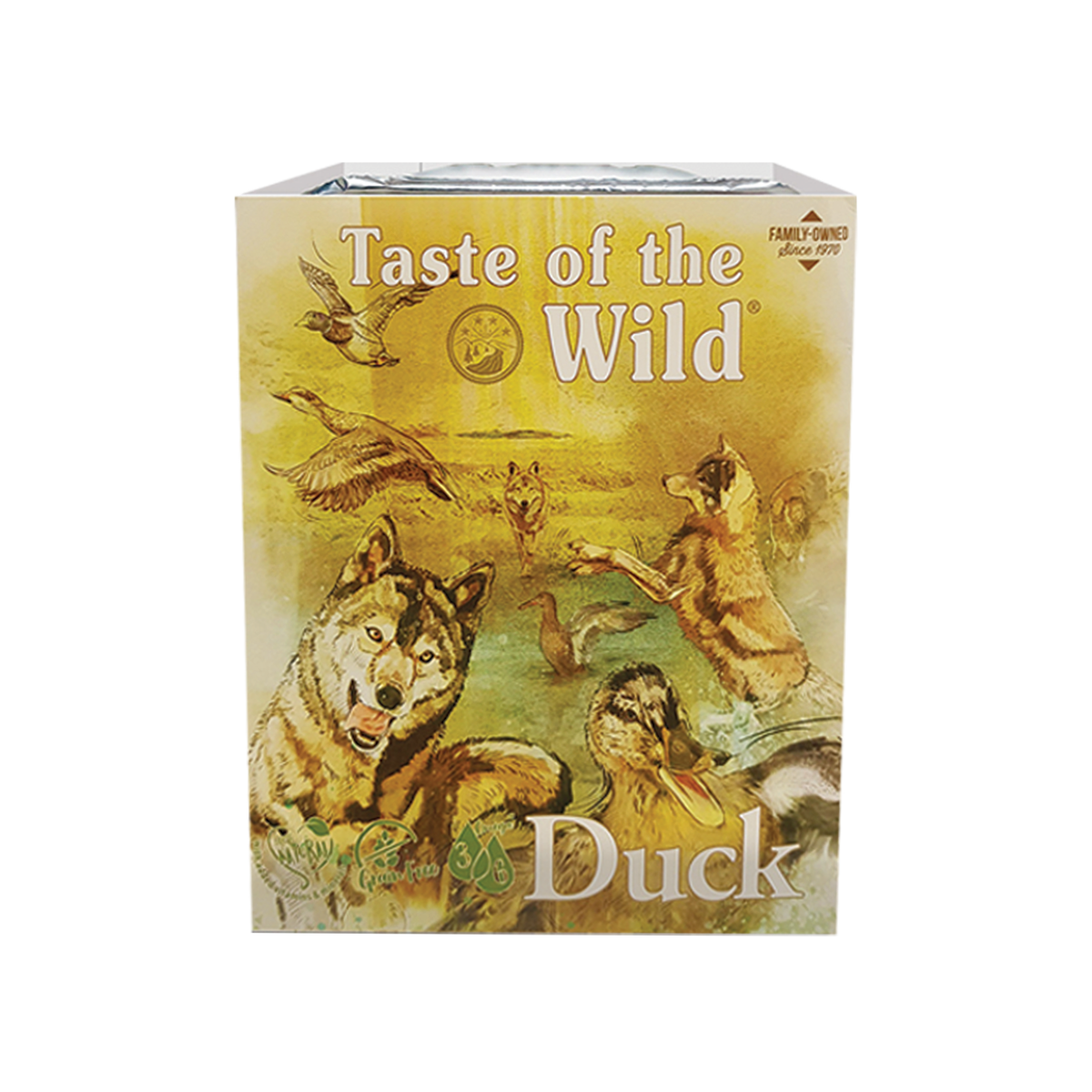 [MANOON] TASTE OF THE WILD Dog Wet Food Tray Duck and Chicken With Fruit & Vegetables Flavor เทสต์ ออฟ เดอะ ไวลด์ อาหารสัตว์ชนิดเปียกแบบถาด รสเป็ด ขนาด 390 กรัม