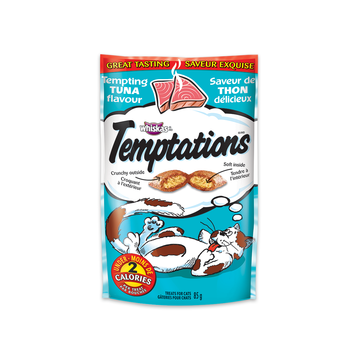 [MANOON] WHISKAS  Temptations วิสกัส เทมเทชันส์ ขนมแมวรสเทมติ้งทูน่า ขนาด 85 กรัม