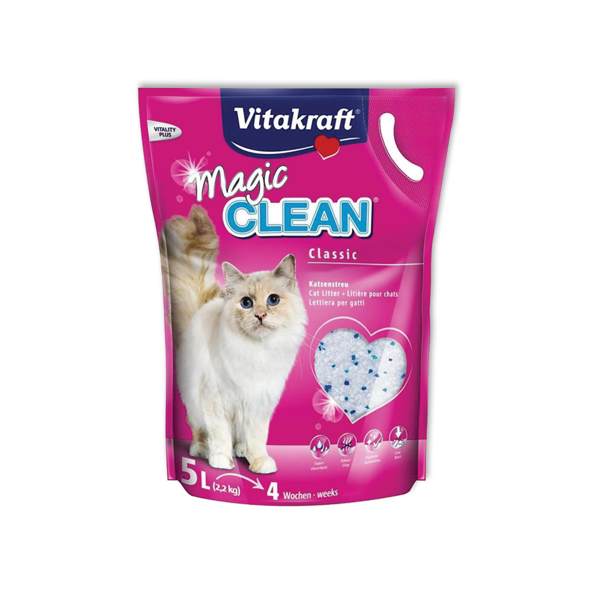 [MANOON] VITAKRAFT  Magic Clean Classic ไวต้าคราฟ คลีน ทรายแมวคริสตัล สูตรคลาสสิก ขนาด 5 ลิตร