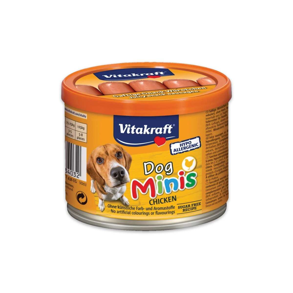 [MANOON] VITAKRAFT  Dog Mini Sausage Snack Chicken ไวต้าคราฟ ขนมสุนัขไส้กรอกรสไก่ ขนาด 190 กรัม