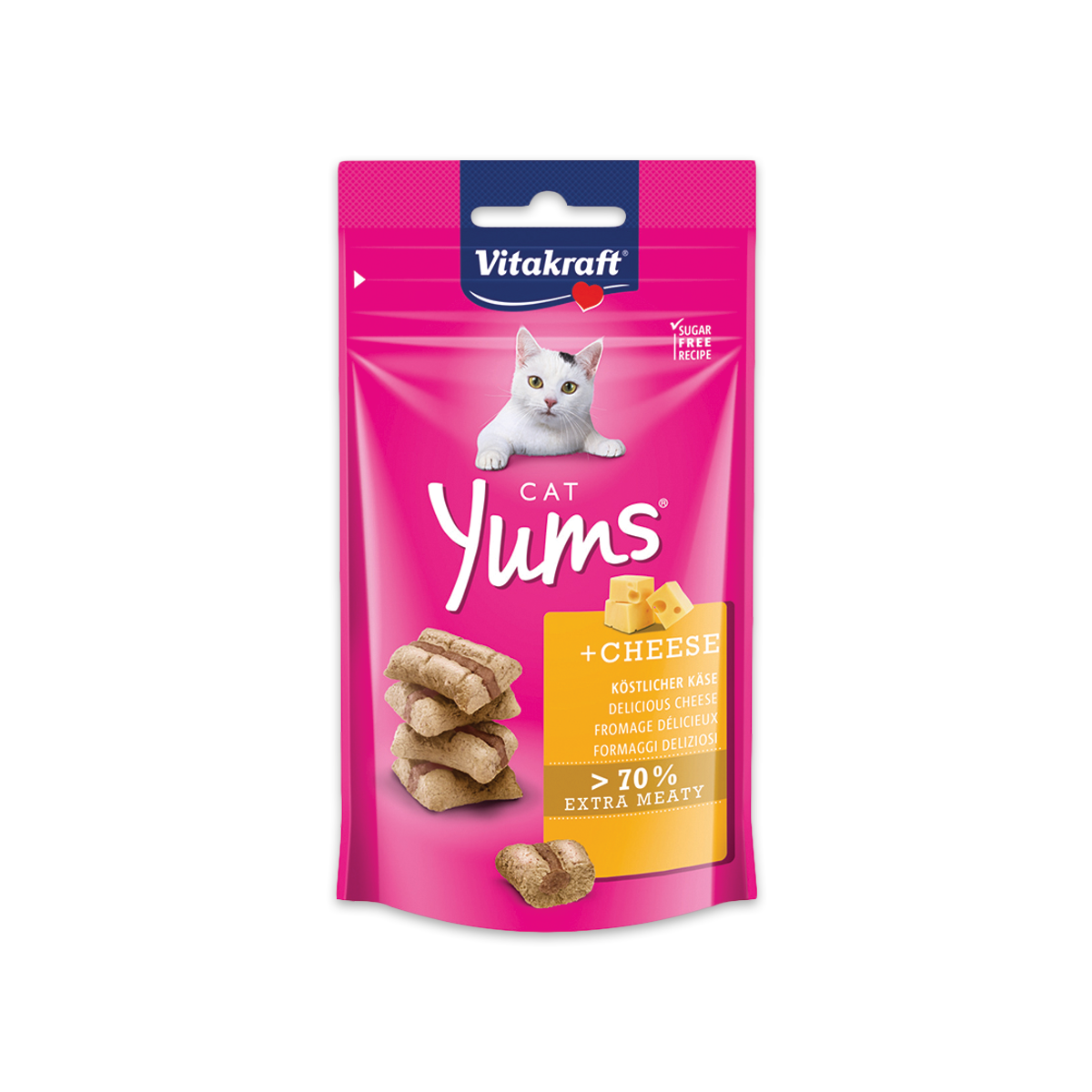 [MANOON] VITAKRAFT  Yums Cat Cheese ไวต้าคราฟ แคท ยัมส์ ขนมพ็อกเก็ตรสชีส ขนาด 40 กรัม