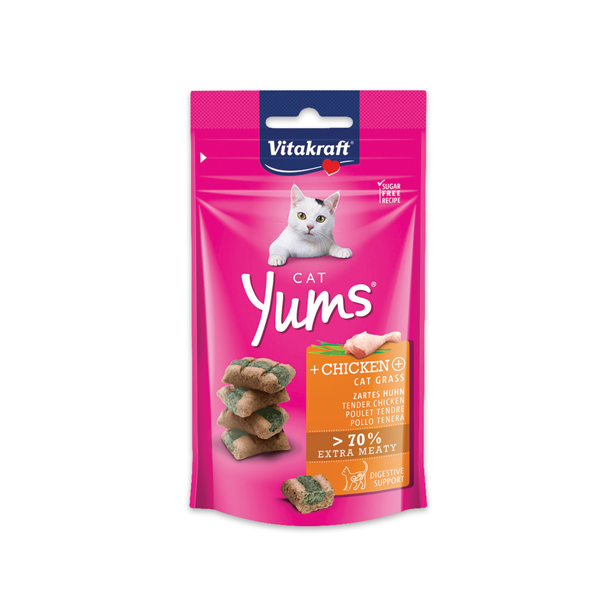 [MANOON] VITAKRAFT  Yums Cat Chicken ไวต้าคราฟ แคท ยัมส์ ขนมพ็อกเก็ตรสไก่ ขนาด 40 กรัม