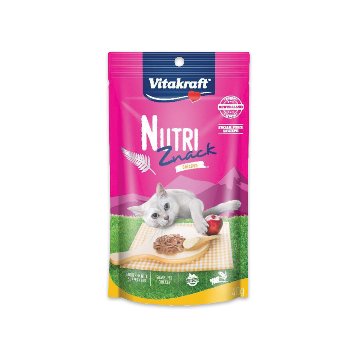 Vitakraft Nutri Znack ไวต้าคราฟ นูทริ สแน็ค ขนมแมวรสไก่ ขนาด 40 กรัม