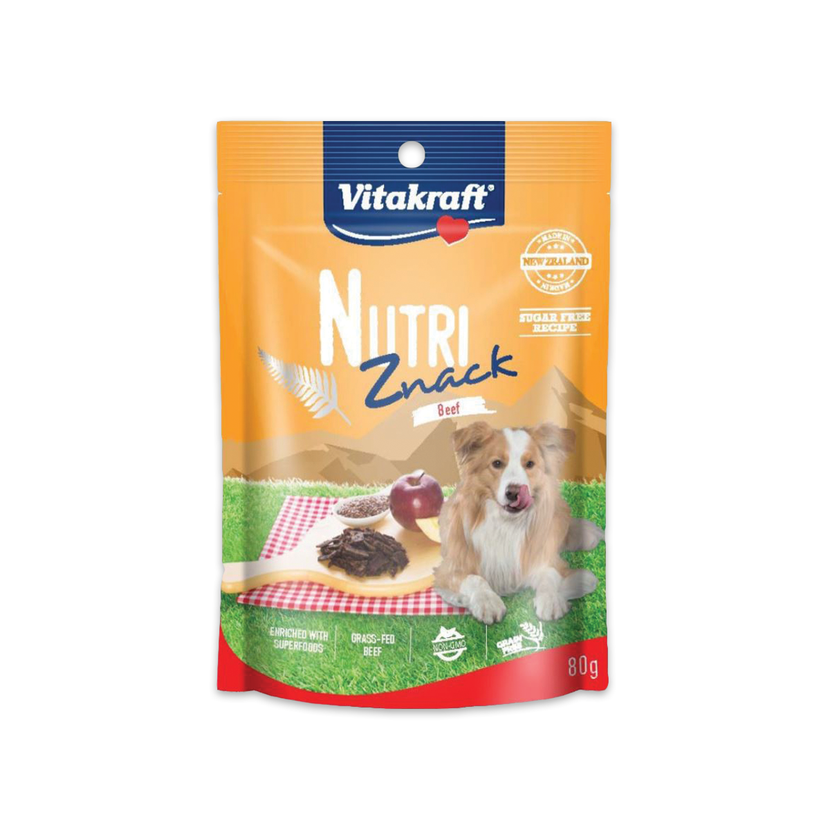 [MANOON] VITAKRAFT  Nutri Znack ไวต้าคราฟ นูทริ สแน็ค ขนมสุนัขรสเนื้อ ขนาด 80 กรัม