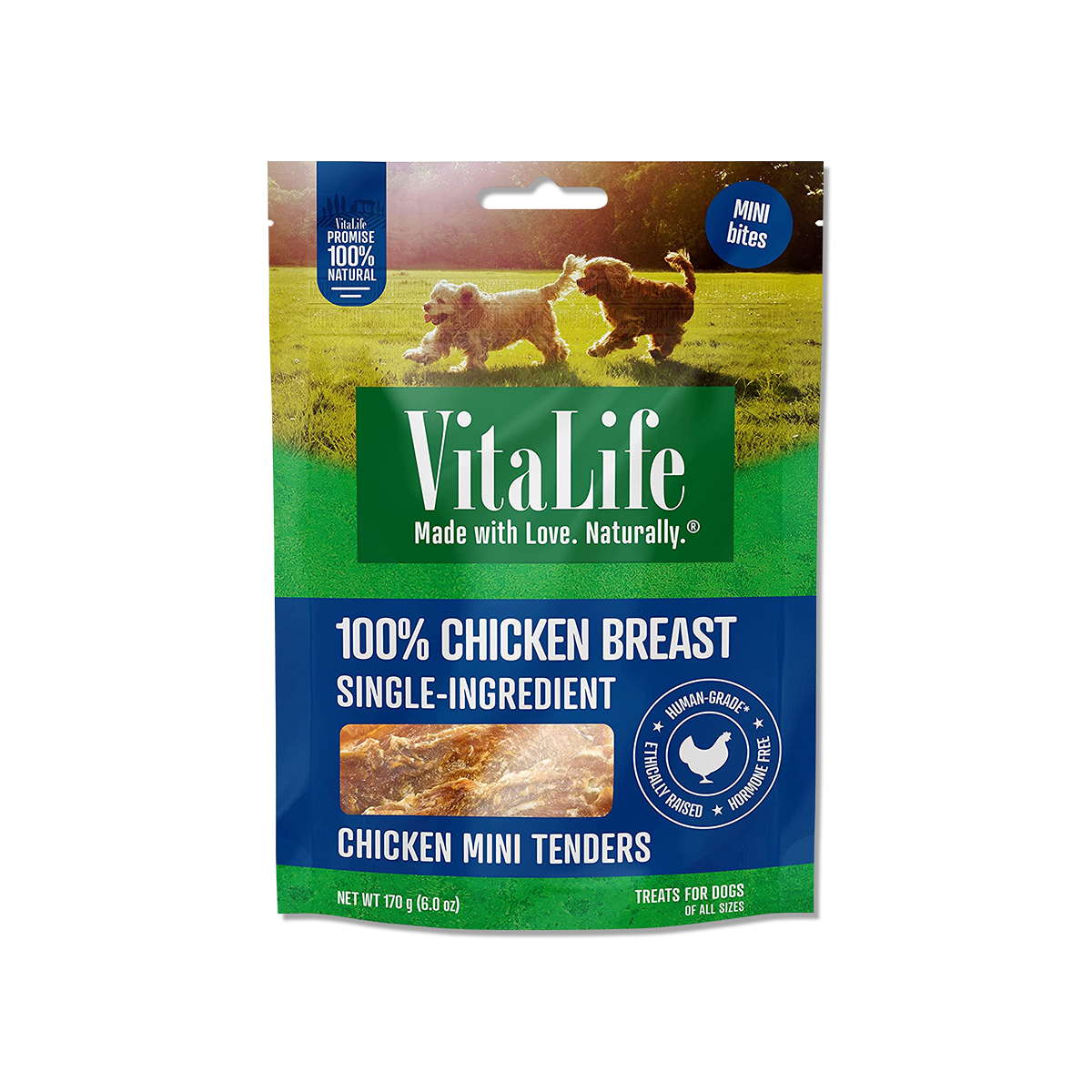 [MANOON] VITALIFE Chicken tender ไวต้าไลฟ์ สันในไก่อบแห้ง สำหรับสุนัขพันธุ์เล็ก ขนาด 170 กรัม