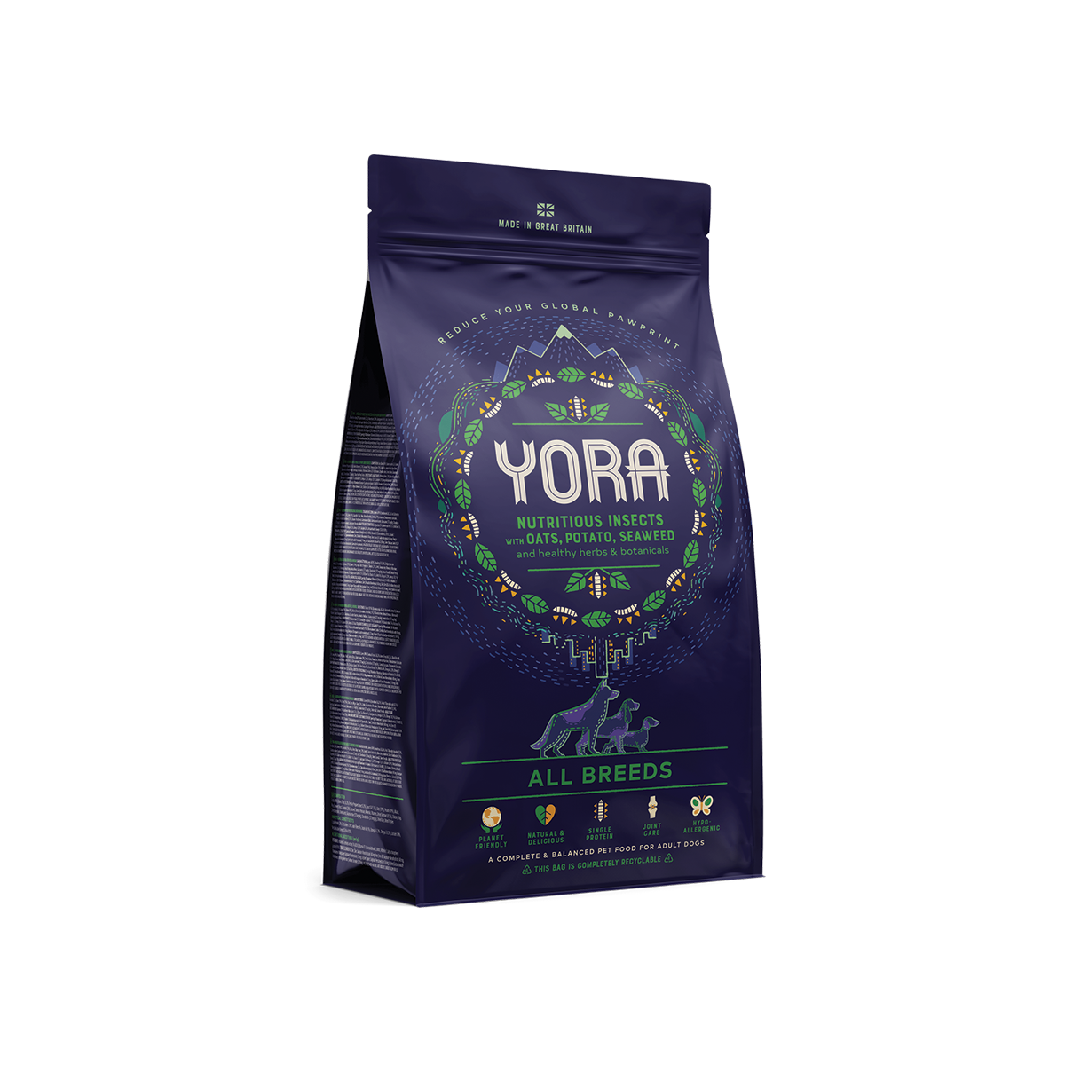 [MANOON] YORA  Adult All Breeds Nutritious Insects with Oats, Potato, Seaweed and healthy herbs&botanicals โยรา อาหารสำหรับสุนัขโตเต็มวัย ทุกสายพันธุ์